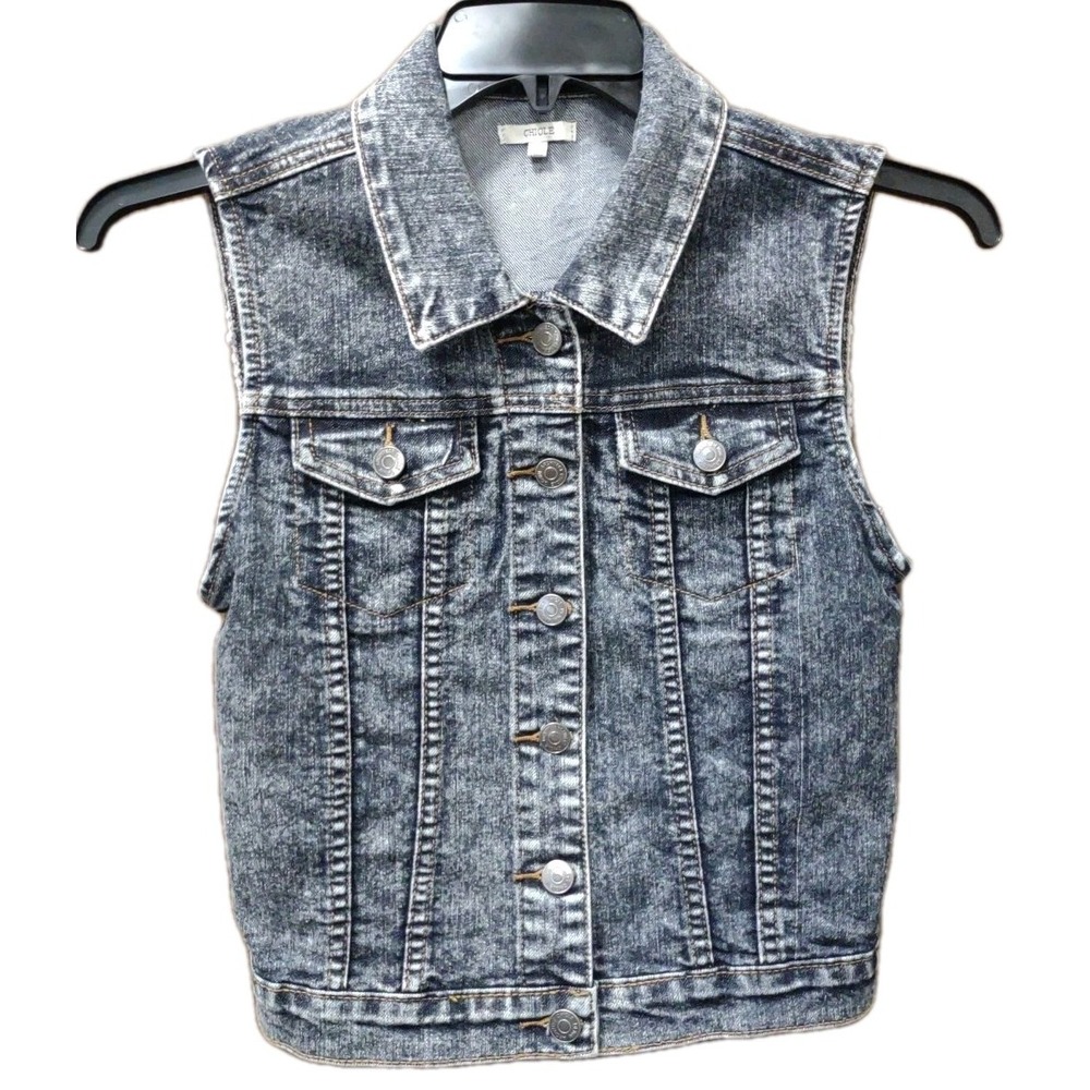 ChiOle Denim Architect Girls Medium Denim‎ And Lace Vest